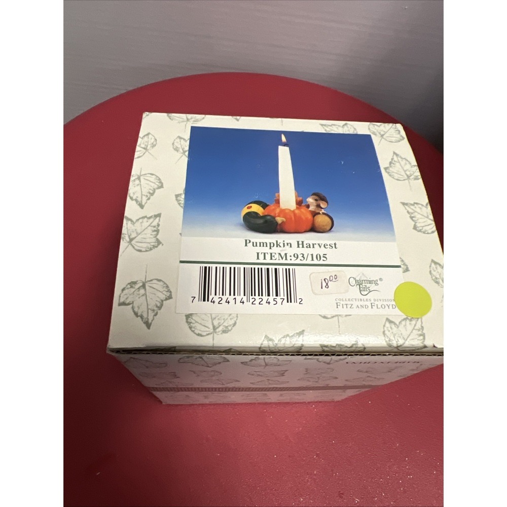 Charming Tails Fitz And Floyd Pumpkin Harvest Votive Candle Holder 93/105 w/ Box